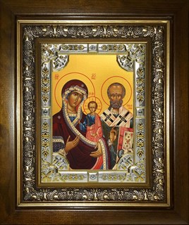 Икона Ржевская Оковецкая икона Божией Матери, в киоте 24х30 см 26971
