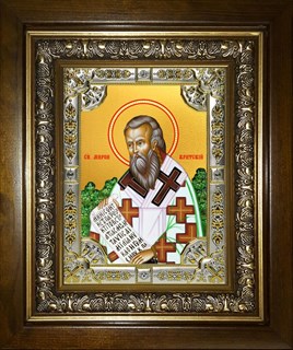 Икона Мирон Чудотворец, епископ Критский, святитель, в киоте 24х30 см 26991