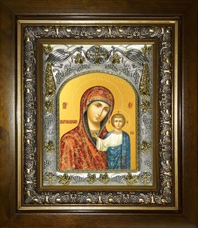 Икона Казанская икона Божией Матери, в киоте 20х24 см 26995