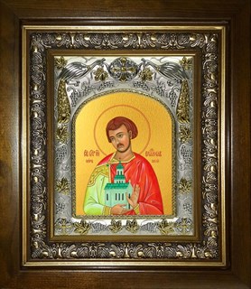 Икона Владислав Сербский, благоверный князь, в киоте 20х24 см 27018