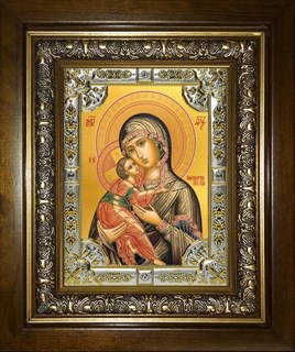 Икона Владимирская икона Божией Матери, в киоте 24х30 см 27083