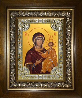 Икона Смоленская икона Божией Матери, в киоте 24х30 см 27133