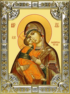 Икона Владимирская икона Божией Матери, 18х24 см, со стразами 27146