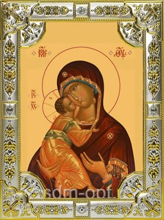Икона Владимирская икона Божией Матери, 18х24 см, со стразами 27171