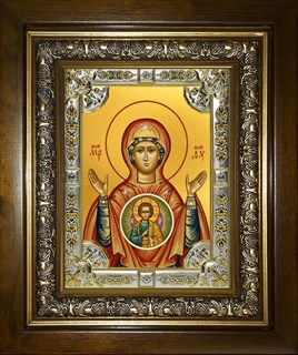 Икона Знамение, икона Божией Матери, в киоте 24х30 см 27174