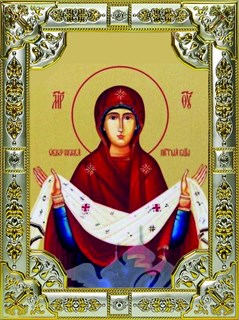Икона Покров, икона Божией Матери, 18х24 см, со стразами 27178