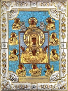 Икона Курско-Коренная икона Божией Матери (Знамение), 18х24 см, со стразами 27188