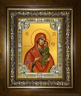 Икона Домницкая икона Божией Матери, в киоте 24х30 см 27194