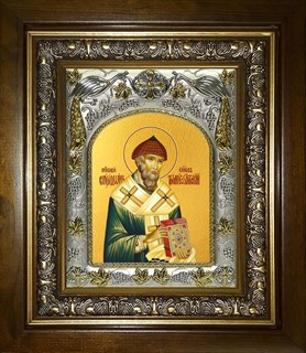 Икона Спиридон Тримифунтский святитель, в киоте 20х24 см 27271