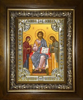Икона Деисус, Спас на престоле, в киоте 24х30 см 27273