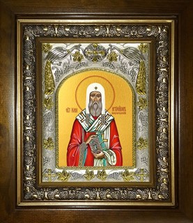 Икона Иона Новгородский, святитель, в киоте 20х24 см 27278
