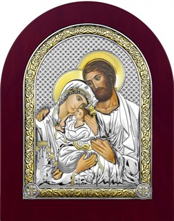 Икона Святое Семейство, дерево, серебро 925, 27289