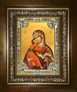 Икона Владимирская икона Божией Матери, в киоте 24х30 см 27325