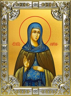 Икона Преподобная Марина Берийская (Македонская), дева, 18х24 см, со стразами 27336