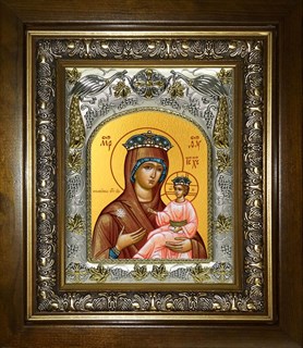Икона Всеблаженная икона Божией Матери, в киоте 20х24 см 27347