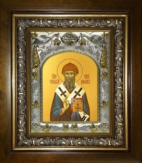 Икона Спиридон Тримифунтский святитель, в киоте 20х24 см 27356
