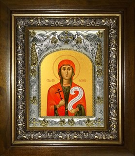 Икона Параскева Пятница мученица, в киоте 20х24 см 27370