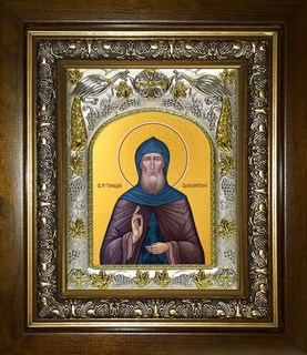 Икона Геннадий Важеозерский преподобный, в киоте 20х24 см 27397