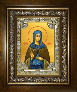 Икона Преподобная Марина Берийская (Македонская), дева, в киоте 24х30 см 27402