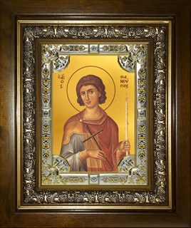 Икона Фанурий Родосский великомученик, в киоте 24х30 см 27412