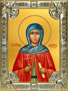 Икона Анастасия Патрикия, Александрийская, пустынница преподобная, 18х24 см, со стразами 27415