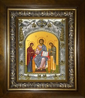 Икона Деисус, Спас на престоле, в киоте 20х24 см 27423