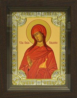Икона Мария Магдалина равноапостольная, мироносица, в киоте 24х30 см 27428