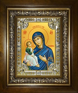 Икона Иерусалимская икона Божией Матери, в киоте 24х30 см 27446