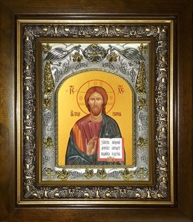 Икона Господь Вседержитель, в киоте 20х24 см 27471