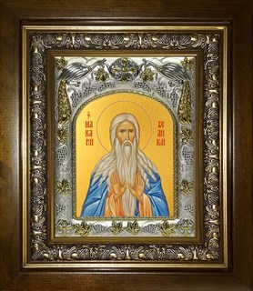 Икона Макарий (Макар) Великий, Египетский преподобный, в киоте 20х24 см 27526