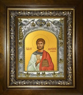 Икона Лаврентий Римский архидиакон, мученик, в киоте 20х24 см 27540