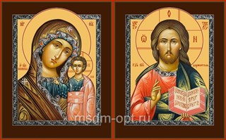 Икона Венчальная пара Господь Вседержитель и Казанская Божия Матерь 27555