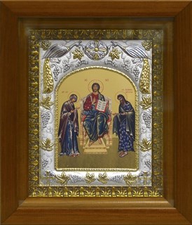 Икона Деисус, Спас на престоле, в киоте 20х24 см 27655