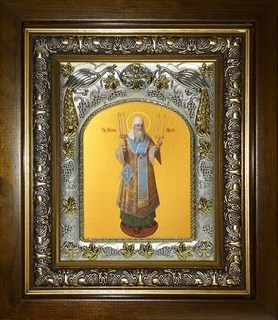 Икона Петр Митрополит Московский, святитель, в киоте 20х24 см 27657
