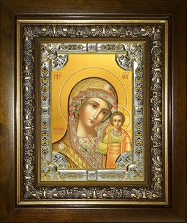 Икона Казанская икона Божией Матери, в киоте 24х30 см 27660