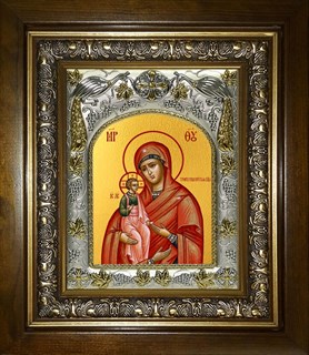 Икона Троеручица, икона Божией Матери, в киоте 20х24 см 27696