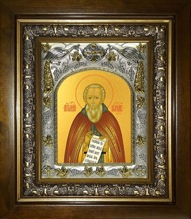 Икона Александр Свирский преподобный, в киоте 20х24 см 27720