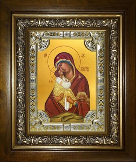 Икона Почаевская икона Пресвятой Богородицы, в киоте 24х30 см 27756