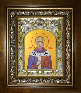 Икона Мартин Милостивый, Турский, епископ, в киоте 20х24 см 27764