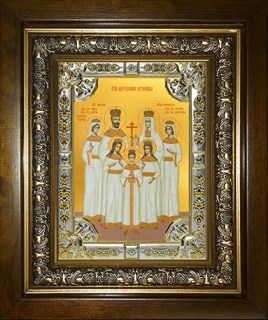 Икона Царственные страстотерпцы, в киоте 24х30 см 27766