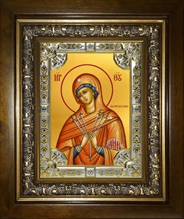 Икона Умягчение злых сердец, икона Божией Матери, в киоте 24х30 см 27771
