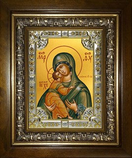 Икона Владимирская икона Божией Матери, в киоте 24х30 см 27787
