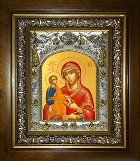 Икона Троеручица, икона Божией Матери, в киоте 20х24 см 27792