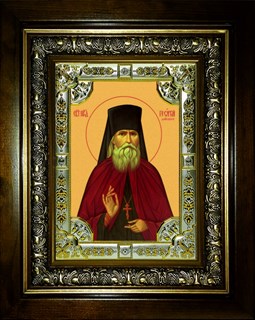 Икона Георгий исповедник Даниловский, преподобный, чудотворец, в киоте 24х30 см 27797