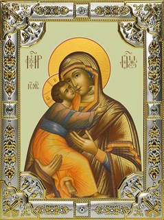 Икона Владимирская икона Божией Матери, 18х24 см, со стразами 27814