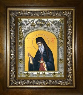 Икона Никодим Святогорец, преподобный, в киоте 20х24 см 27828