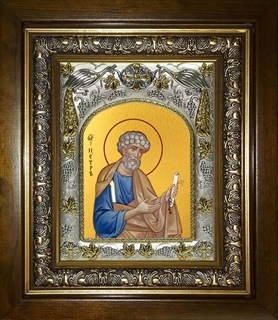 Икона Пётр апостол, в киоте 20х24 см 27831