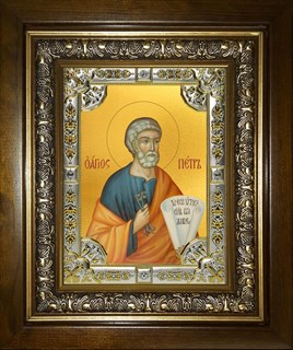 Икона Пётр апостол, в киоте 24х30 см 27870