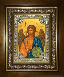 Икона Михаил архангел, в киоте 24х30 см 27885