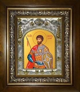 Икона Виктор Дамасский, Святой мученик, в киоте 20х24 см 27903